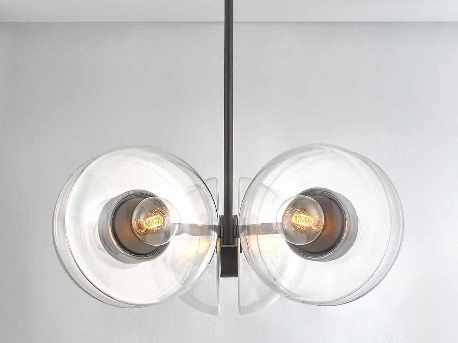Hudson Valley Kert 6-Light Round Chandelier in Black Brass with Clear Glass