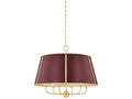 Hudson Valley Cambridge 6-Light Aged Brass Soft Crimson Red Candelabra Chandelier