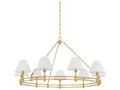 Hudson Valley Howard 9-Light Chandelier in Aged Brass with Silk Shades