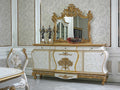 E-57 89 Inch Walnut Wood Sideboard with Gold Inlay