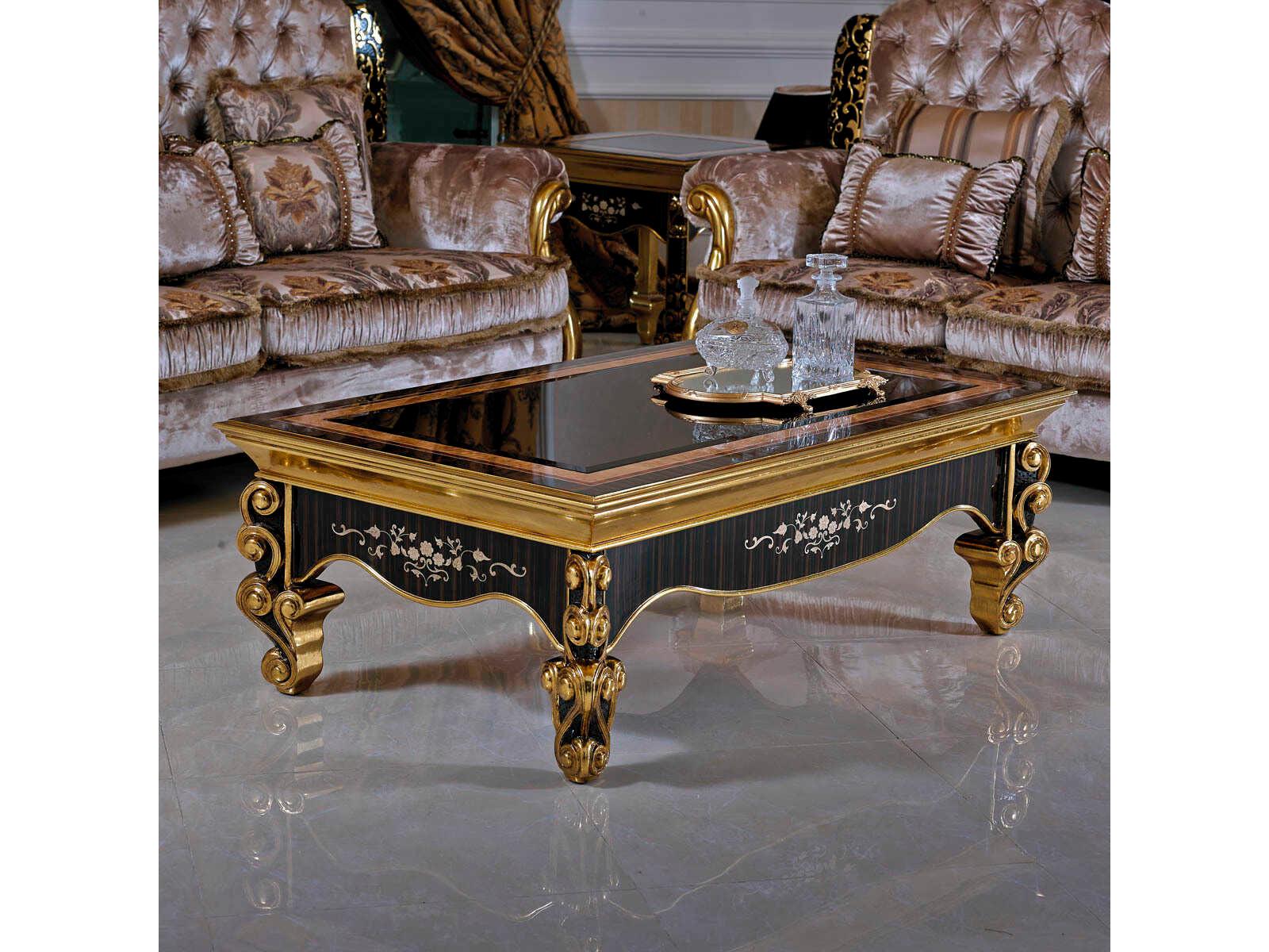 E-61 Rectangular Wood Coffee Table in Traditional Style