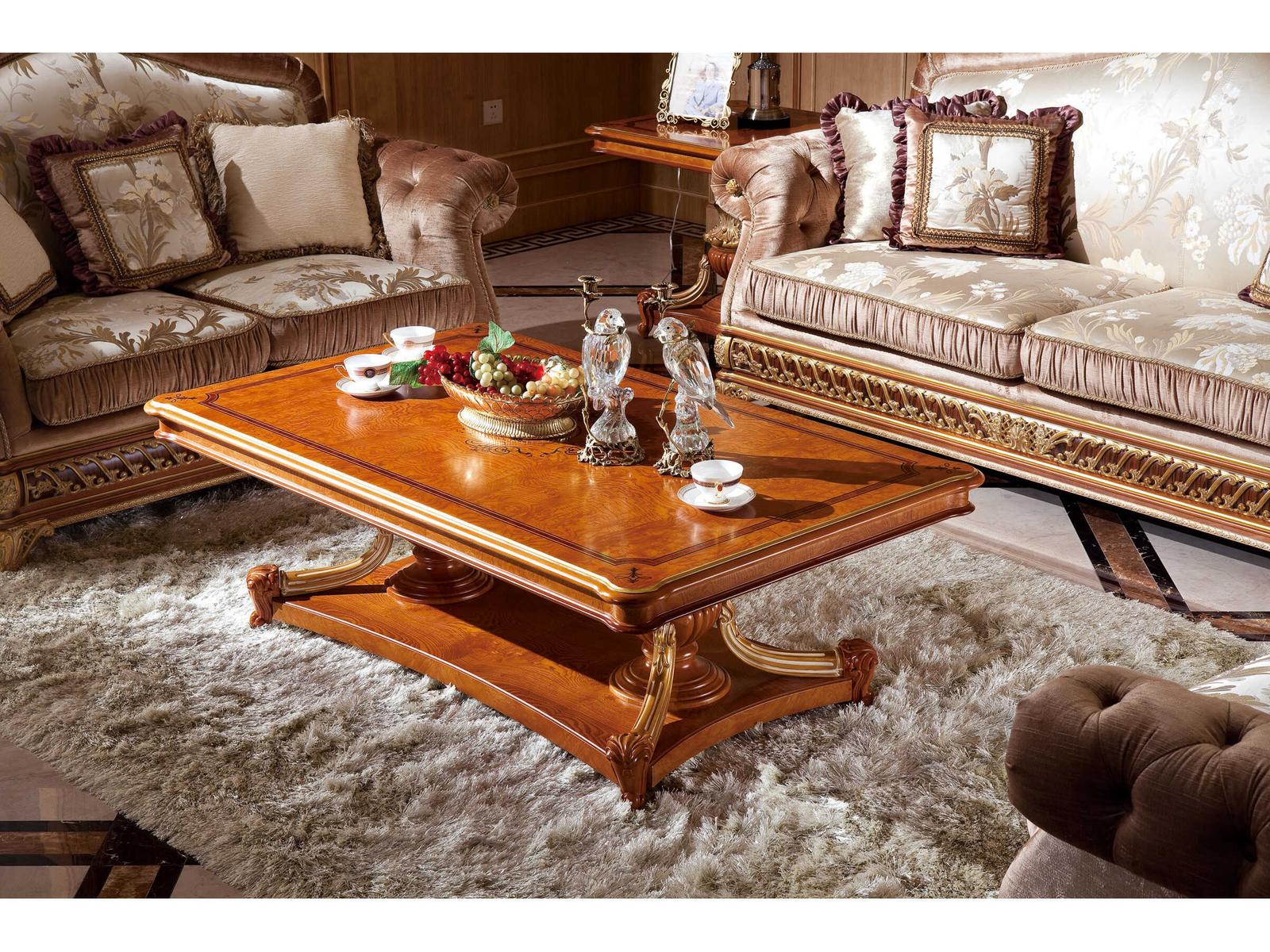 E-62 Rectangular Wood Coffee Table with Walnut Finish
