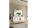 E-62 87 Inch Solid Wood Sideboard with Walnut Accents and Gold Inlay