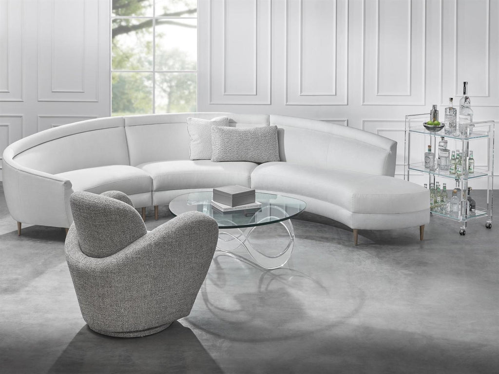 Westin Wave Square Coffee Table in Clear Acrylic and Glass