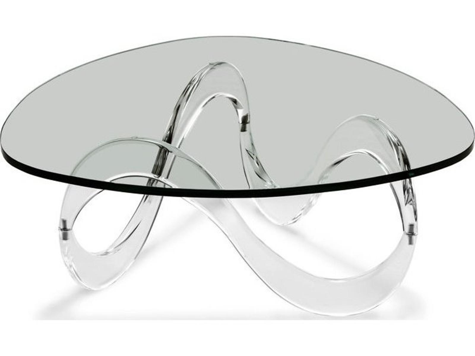 Westin Wave Square Coffee Table in Clear Acrylic and Glass