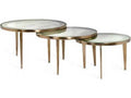 Jan Round Reactive Glass 3-Piece Nesting Coffee Table Set