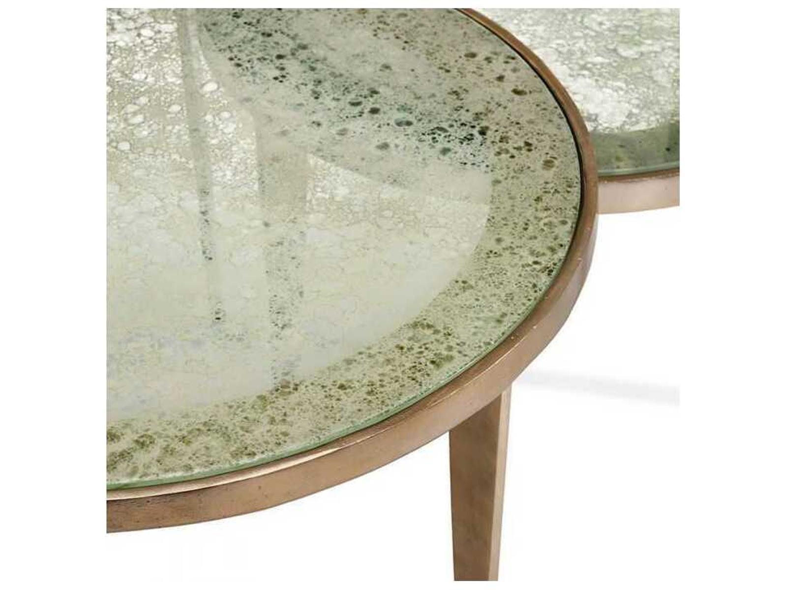 Jan Round Reactive Glass 3-Piece Nesting Coffee Table Set