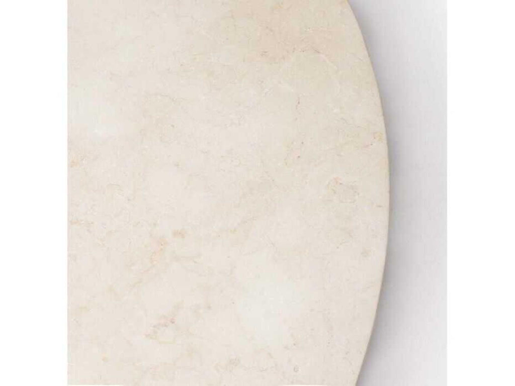 Laurel Round Marble Coffee Table with Fluted Oak Base