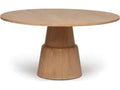 Graves 60-Inch Round Wood Dining Table in Saddle Finish