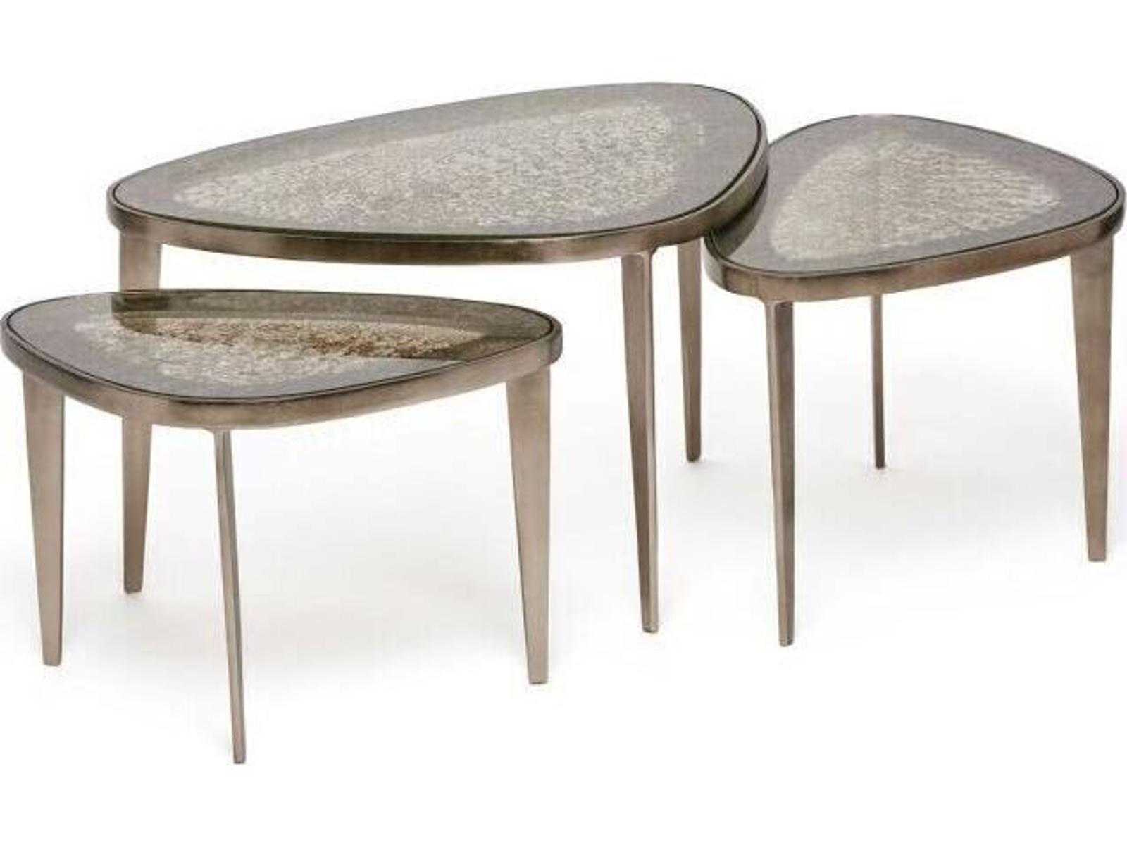 Jan Glass Twilight Bronze 3-Piece Bunching Coffee Table Set
