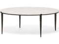 Como Round Marble Gilded Bronze Salt Coffee Table