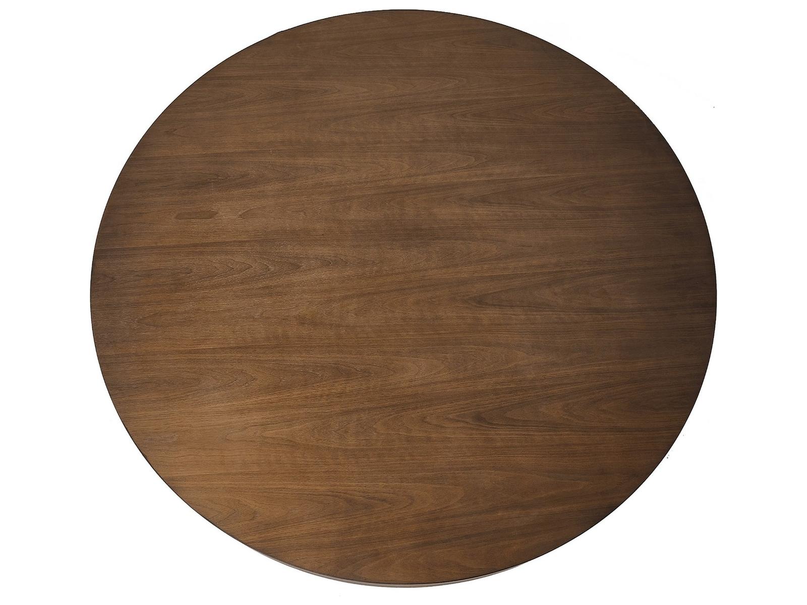 Carter Round Dining Table in Classic Walnut and Deep Bronze