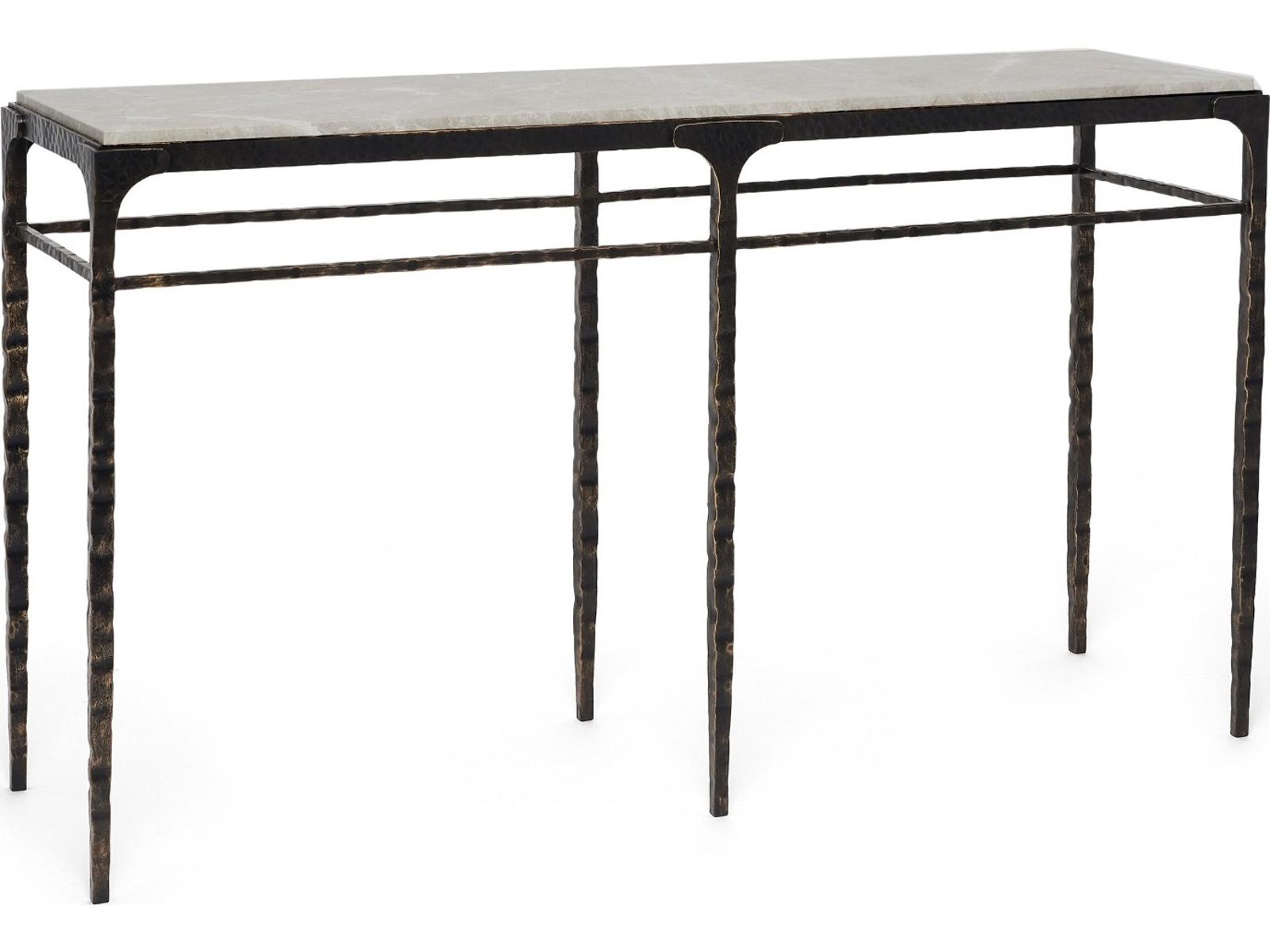 Channing Rectangular Marble Gilded Dark Bronze Console Table