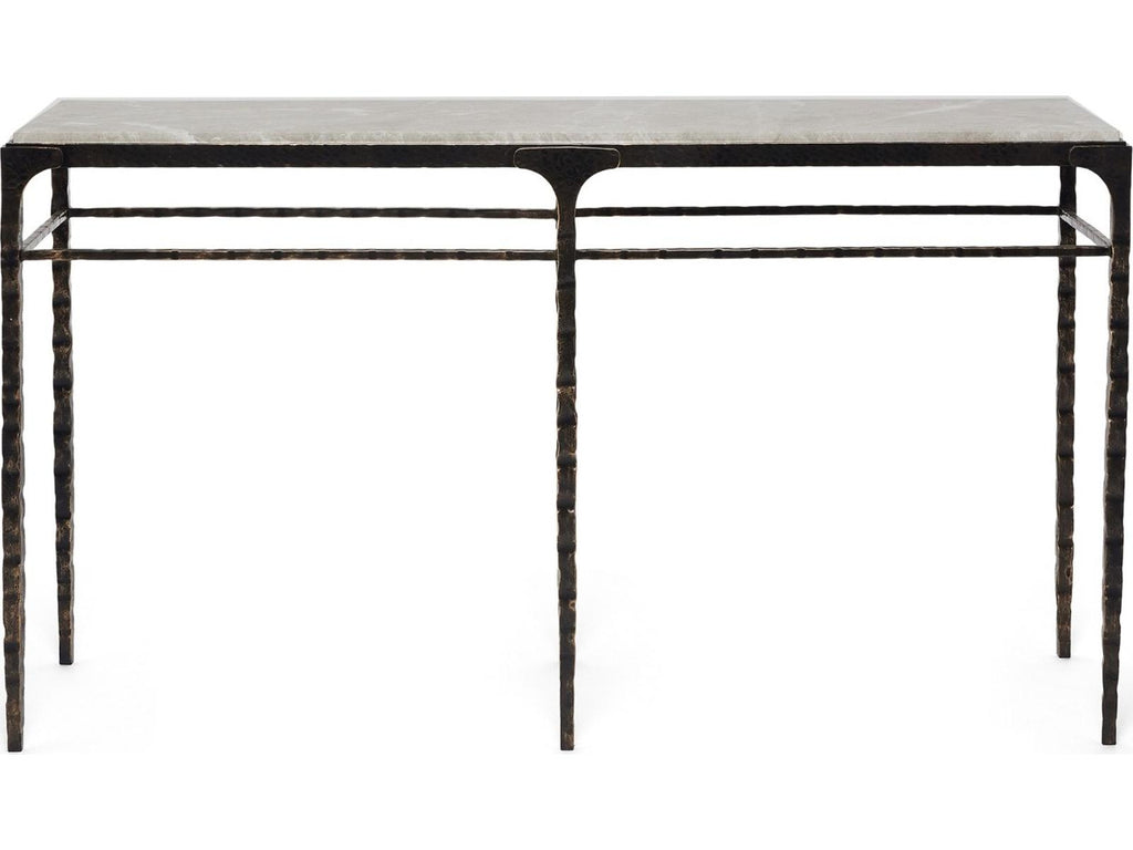 Channing Rectangular Marble Gilded Dark Bronze Console Table