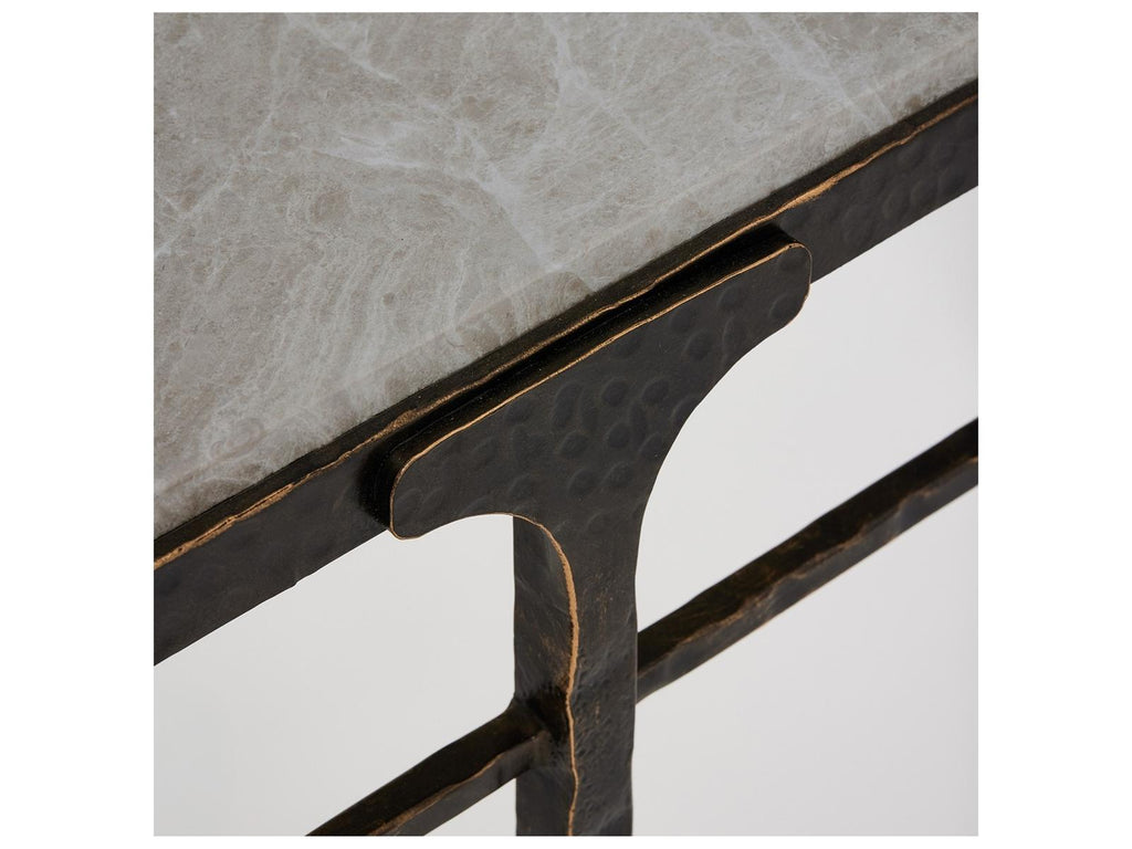 Channing Rectangular Marble Gilded Dark Bronze Console Table