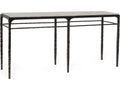 Channing Rectangular Marble Gilded Dark Bronze Emperador Grey Console Table