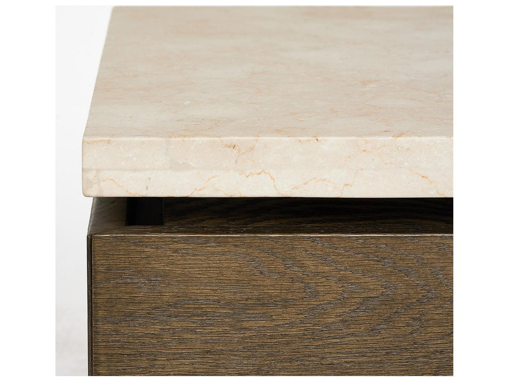 Branford Rectangular Marble Mocha Honey Coffee Table