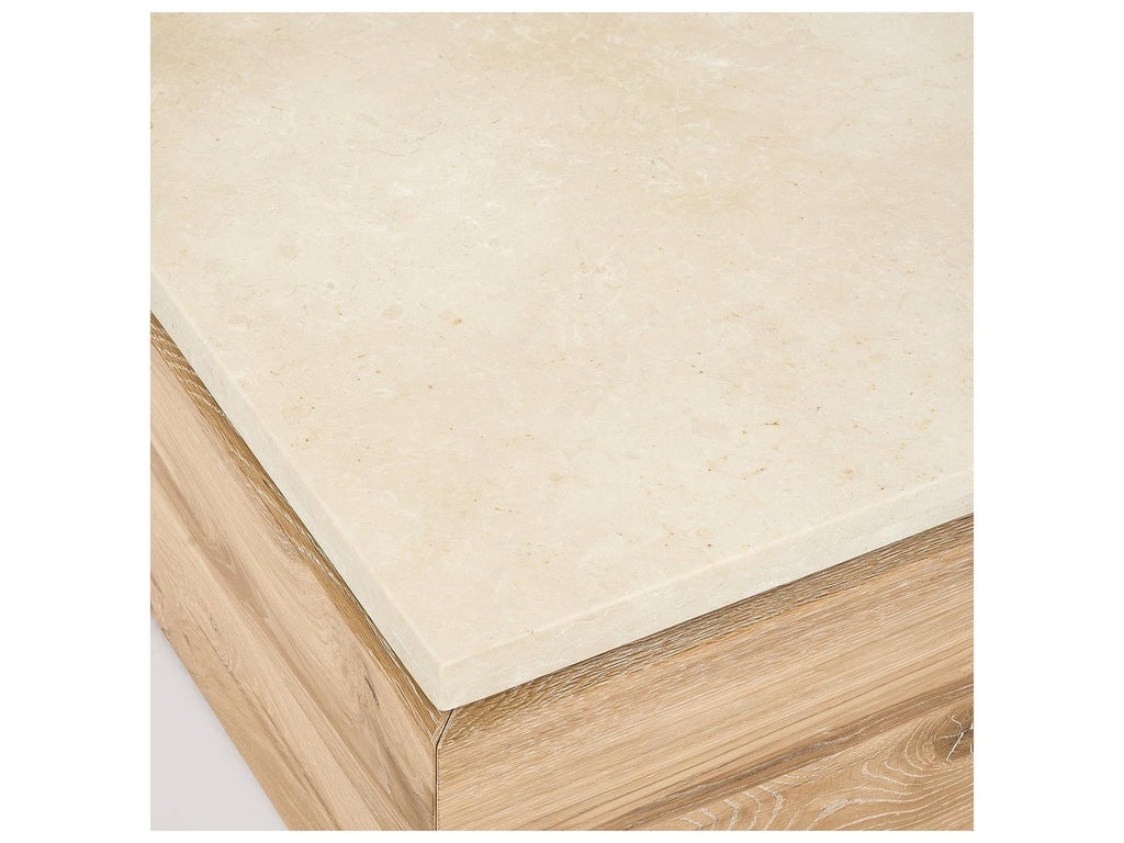 Branford Rectangular Marble Saddle Honey Coffee Table
