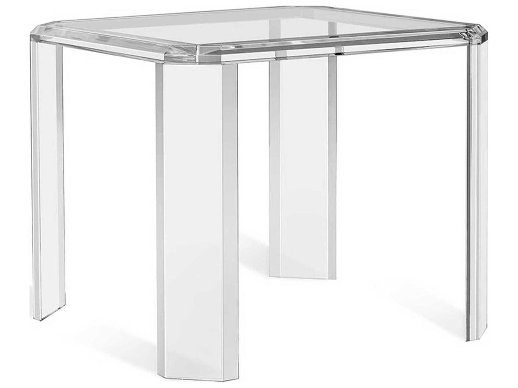 Alden Square Glass Clear End Table