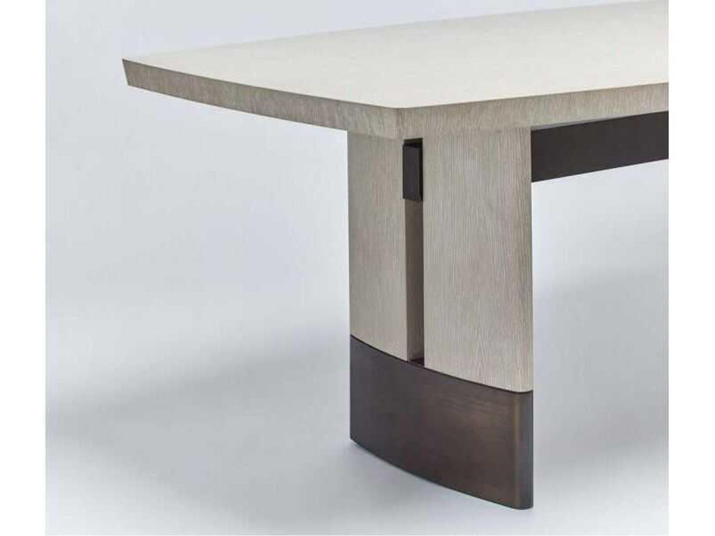 Boynton Rectangular 96-120 Inch Extension Dining Table in Cliffside Oak and Bronze