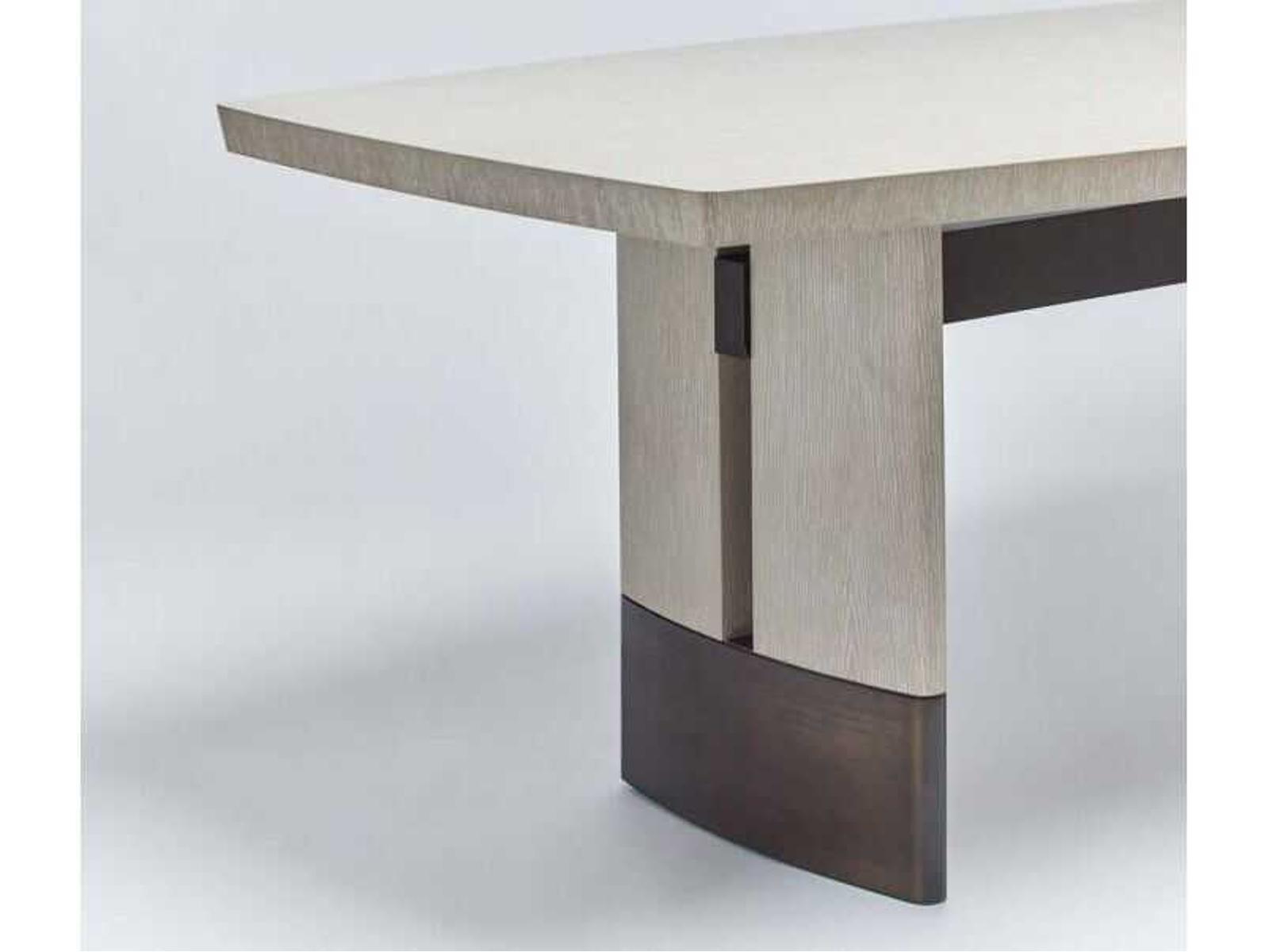 Boynton Rectangular 96-120 Inch Extension Dining Table in Cliffside Oak and Bronze