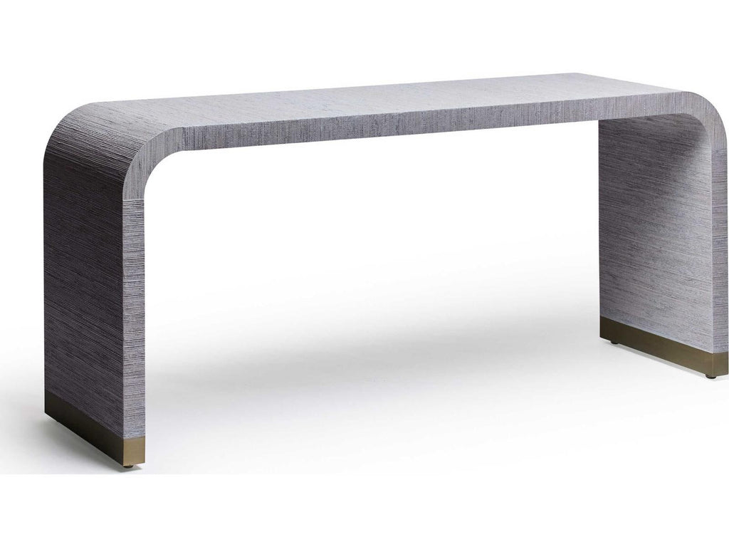 Sutherland Rectangular Console Table Mist Sisal Champagne Silver