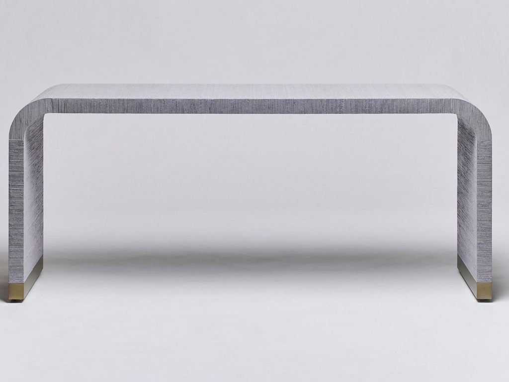 Sutherland Rectangular Console Table Mist Sisal Champagne Silver