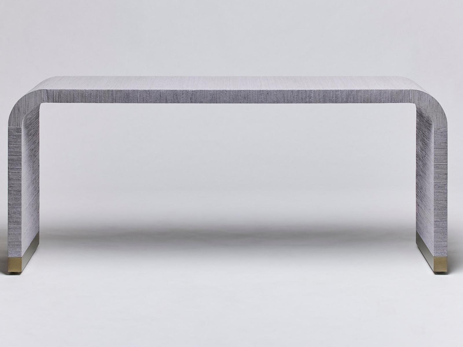 Sutherland Rectangular Console Table Mist Sisal Champagne Silver