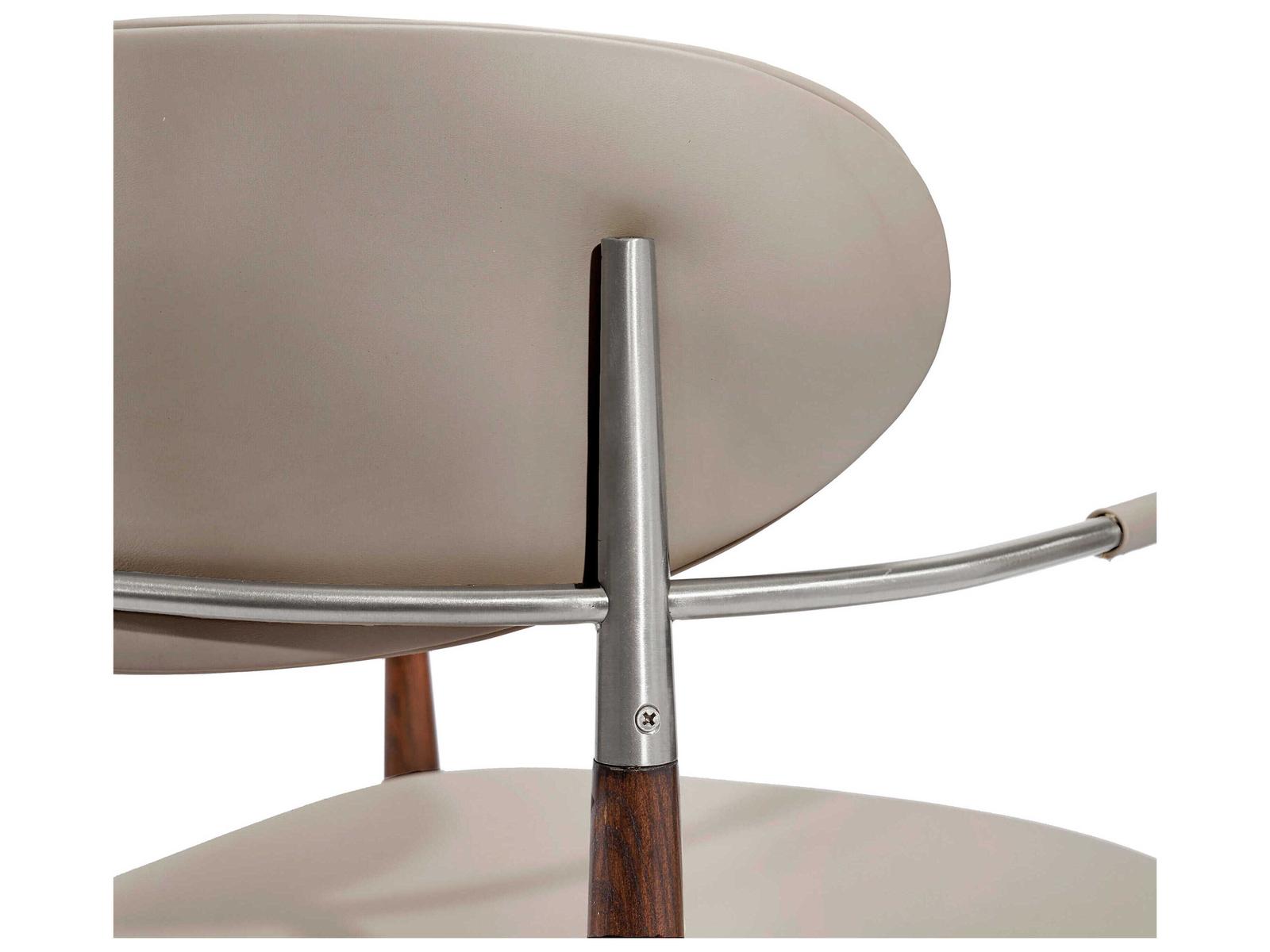 Cidra Upholstered Ash Wood Arm Dining Chair in Walnut and Brown