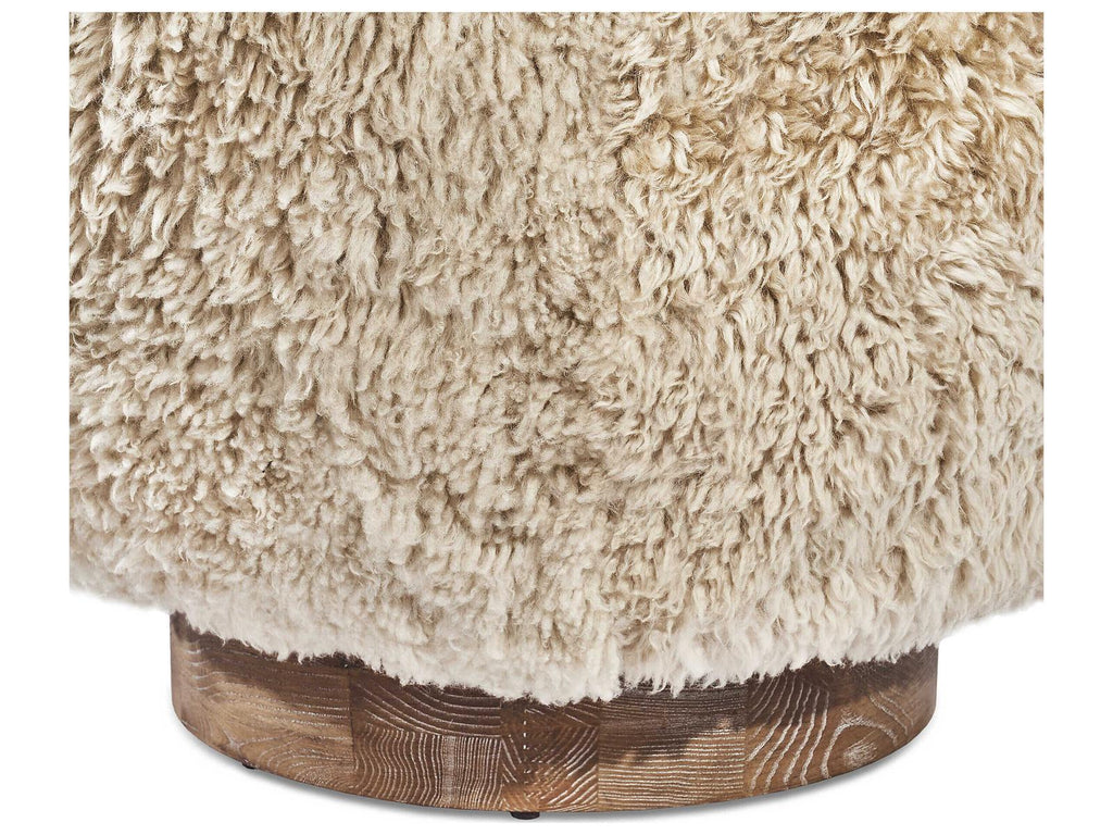 Simone Swivel Beige Leather Accent Chair