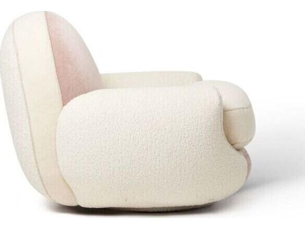 Laurent Swivel Accent Chair in Polyester Boucle