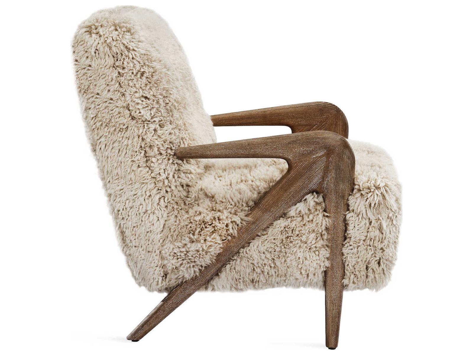 Angelica Tibetan Lambskin Accent Chair in Autumn Brown and Morel Taupe