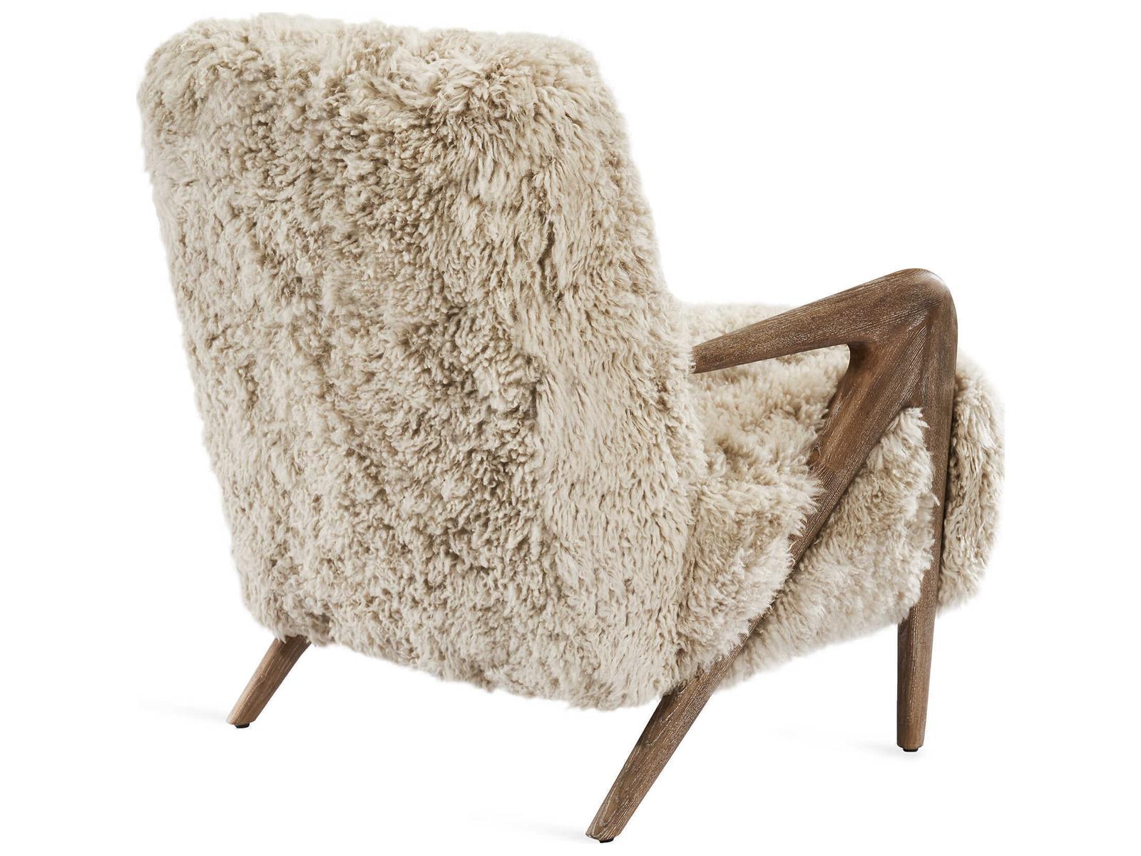 Angelica Tibetan Lambskin Accent Chair in Autumn Brown and Morel Taupe
