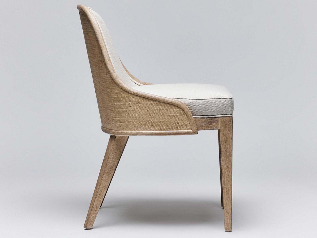 Siesta Mahogany Wood Natural Upholstered Armless Dining Chair