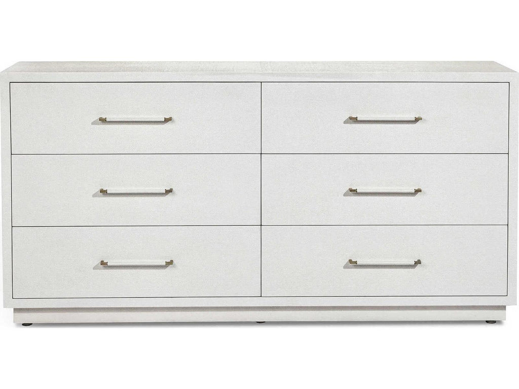 Taylor 6-Drawer Dresser Faux Linen and Champagne Silver