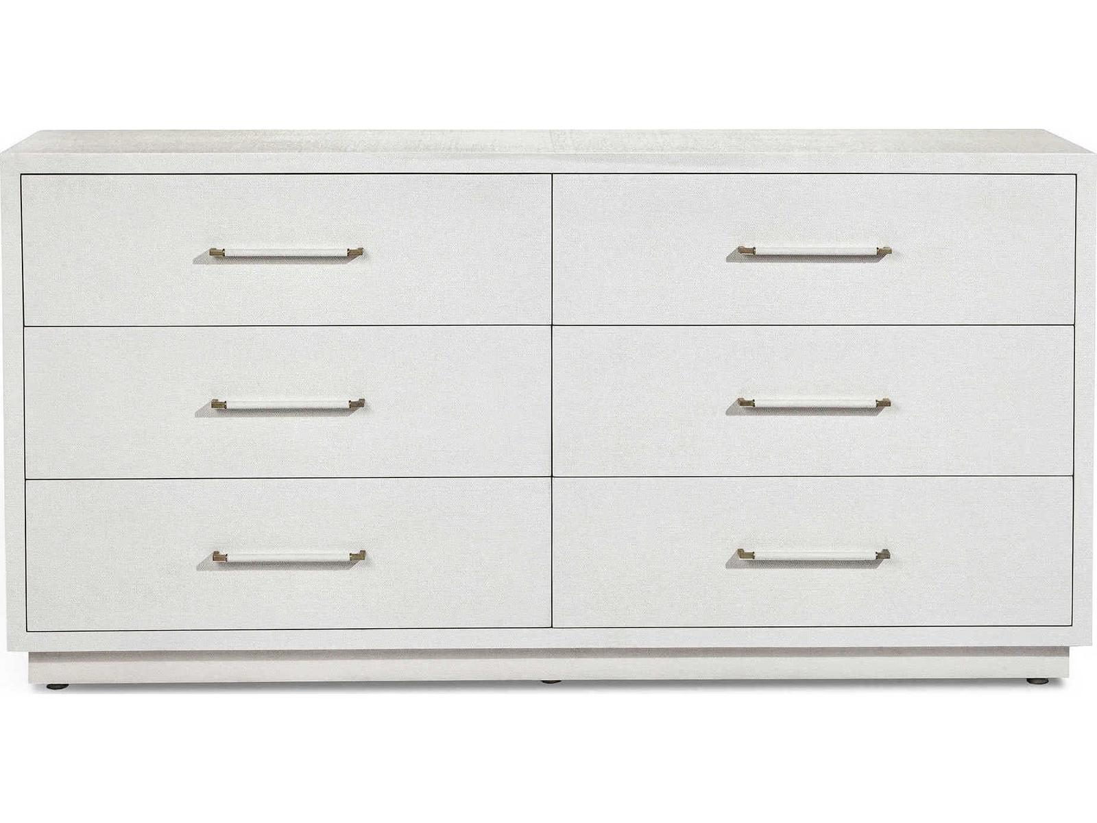 Taylor 6-Drawer Dresser Faux Linen and Champagne Silver