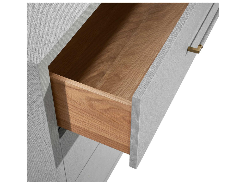 Taylor 6-Drawer Double Dresser in Light Grey with Antique Brass Pulls