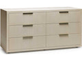 Montaigne 6-Drawer Double Dresser in Desert Sisal with Champagne Silver