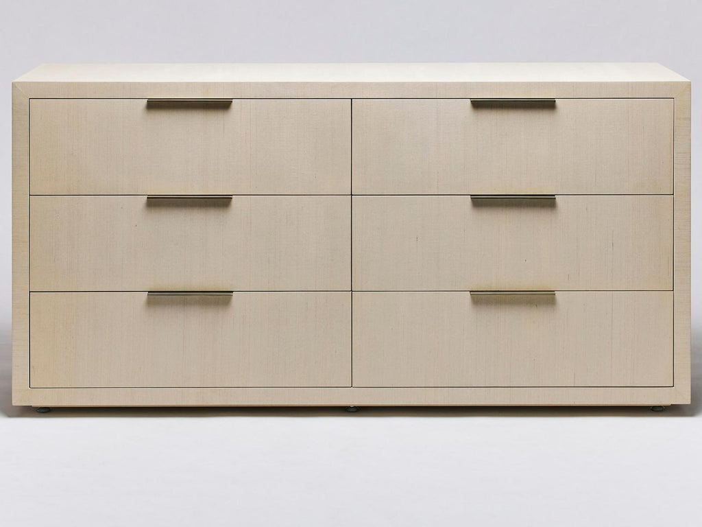 Montaigne 6-Drawer Double Dresser in Desert Sisal with Champagne Silver