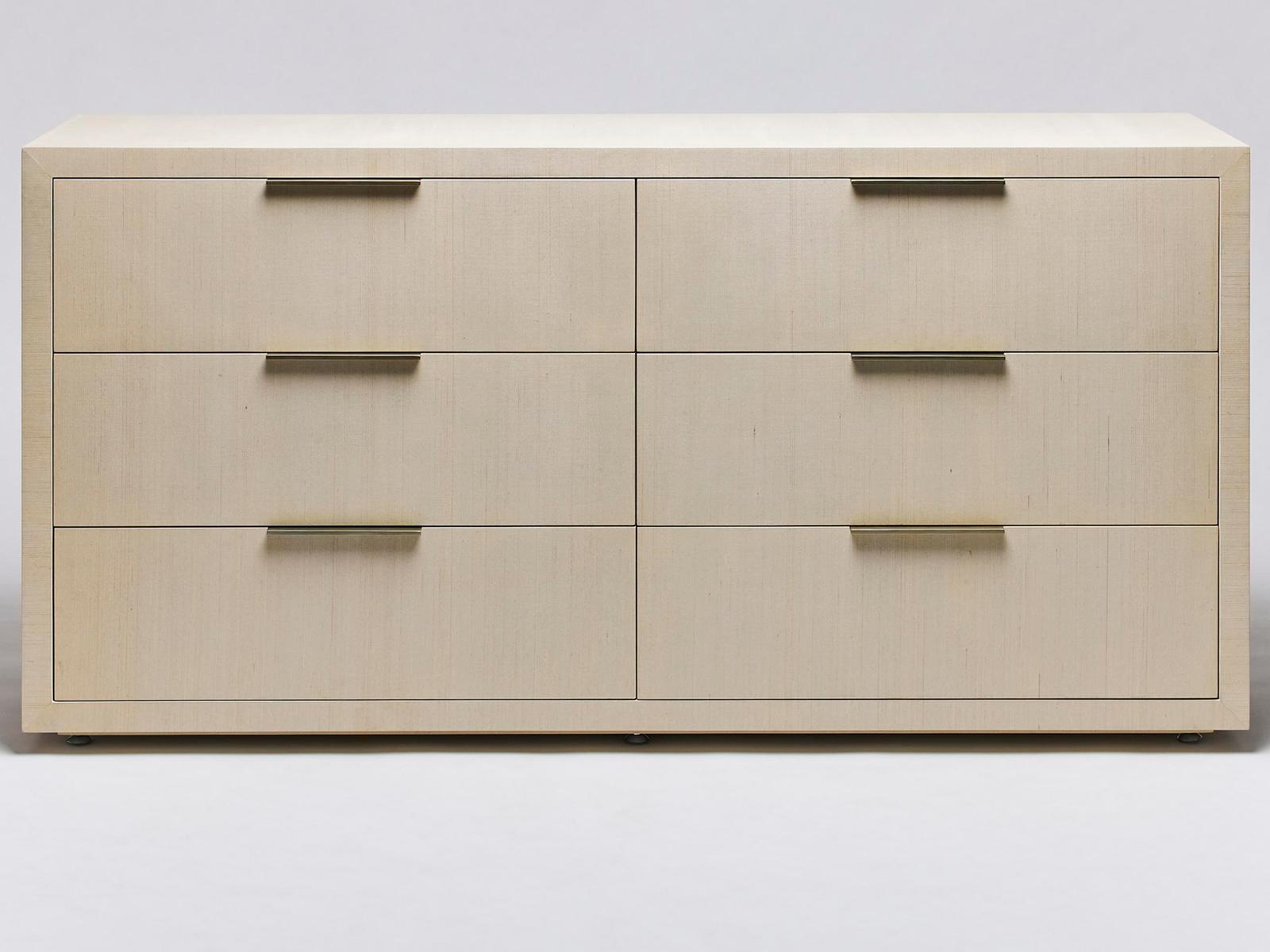Montaigne 6-Drawer Double Dresser in Desert Sisal with Champagne Silver