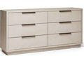 Holmes 6-Drawer Double Dresser with Rattan Fronts in Brown Oak