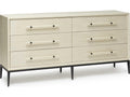 Burton 6-Drawer Ash Wood Double Dresser in Parchment Finish