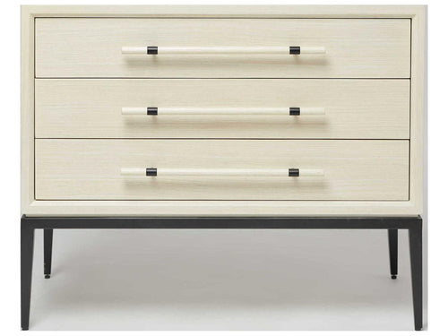 Burton 3-Drawer Ash Wood Nightstand in Parchment Finish