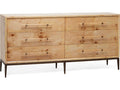 Burton 6-Drawer Double Dresser in Brown Ash Wood