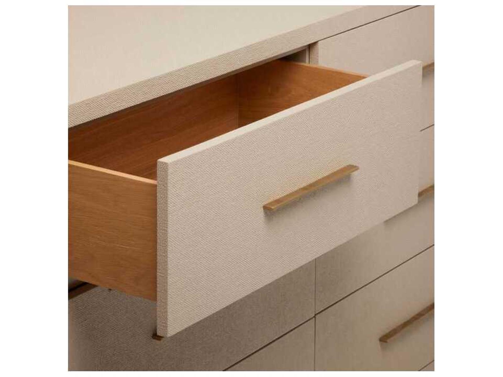 Livia 9-Drawer Dresser Caribbean Sand Faux Linen