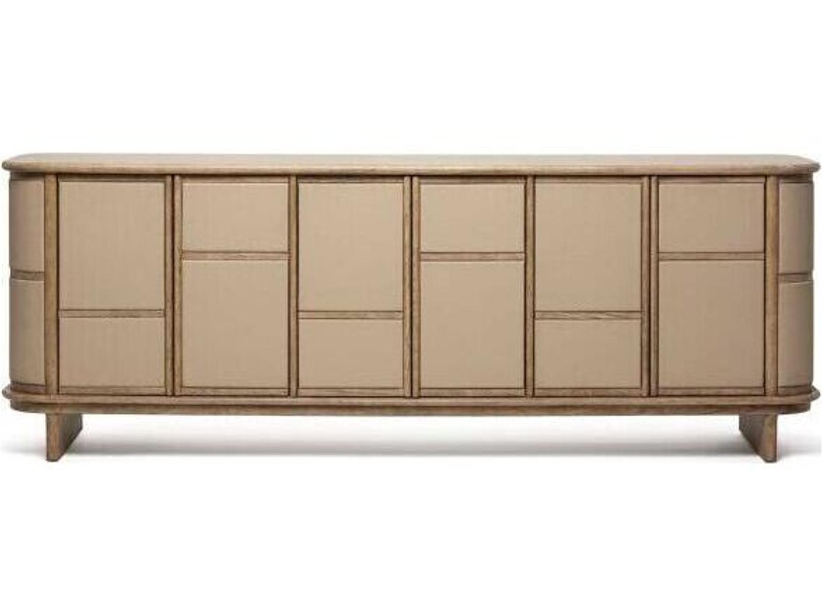 Guilford 84 Inch Media Console Washed Taupe Cream Latte