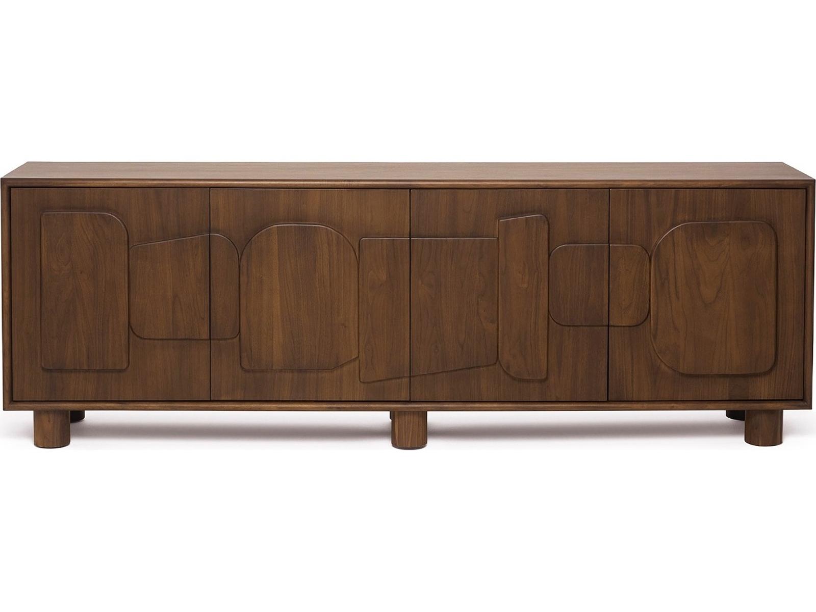August 90-Inch Walnut Wood Classic Credenza