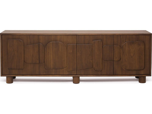 August 90-Inch Walnut Wood Classic Credenza