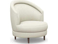 Capri Swivel Accent Chair in Cream Faux Leather
