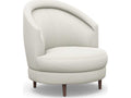 Capri Swivel White Accent Chair in Suede Chenille